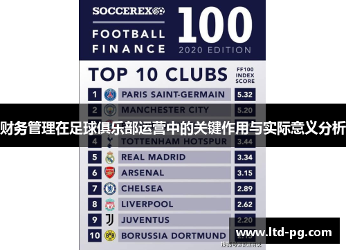 财务管理在足球俱乐部运营中的关键作用与实际意义分析 财务管理在足球俱乐部运营中的关键作用与实际意义分析