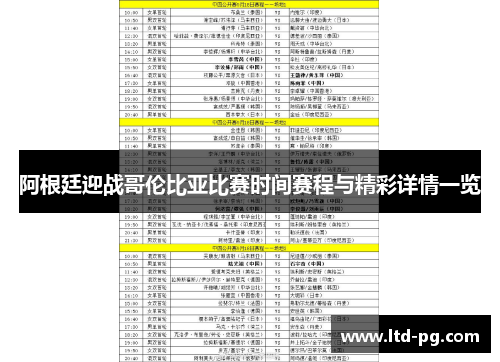阿根廷迎战哥伦比亚比赛时间赛程与精彩详情一览
